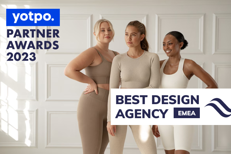 Yotpo partner awards 2023 woolman winner of best design agency with aimn